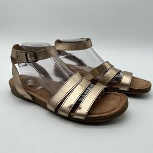 Earth Origins Leesa Women's Silver Ankle‎ Strap Sandals Size 8 Casual